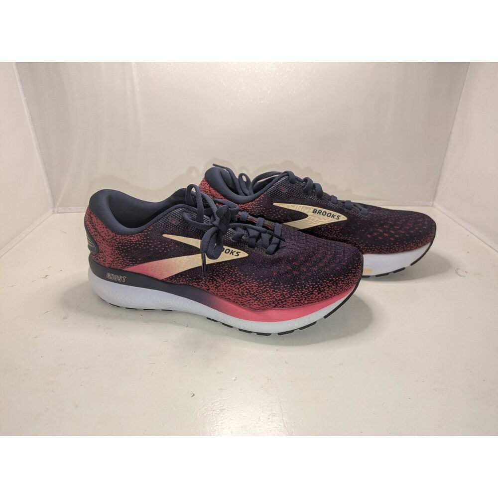 Brooks Ghost 16 Running Shoes Women Navy Blue/Pink Size 7 Wide - Picture 2 of 8